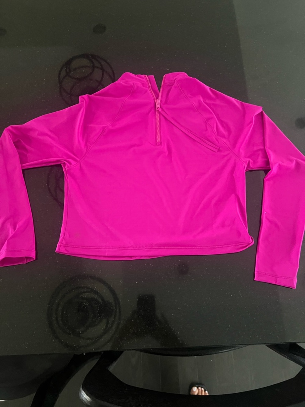 Athleta Hot Pink Long-Sleeve Zip Swim Top & Skirt Set Never worn - Picture 2 of 3